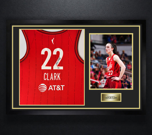 Caitlin Clark Signed Indiana Fever Nike Jersey Framed PSA COA - Photo of frame