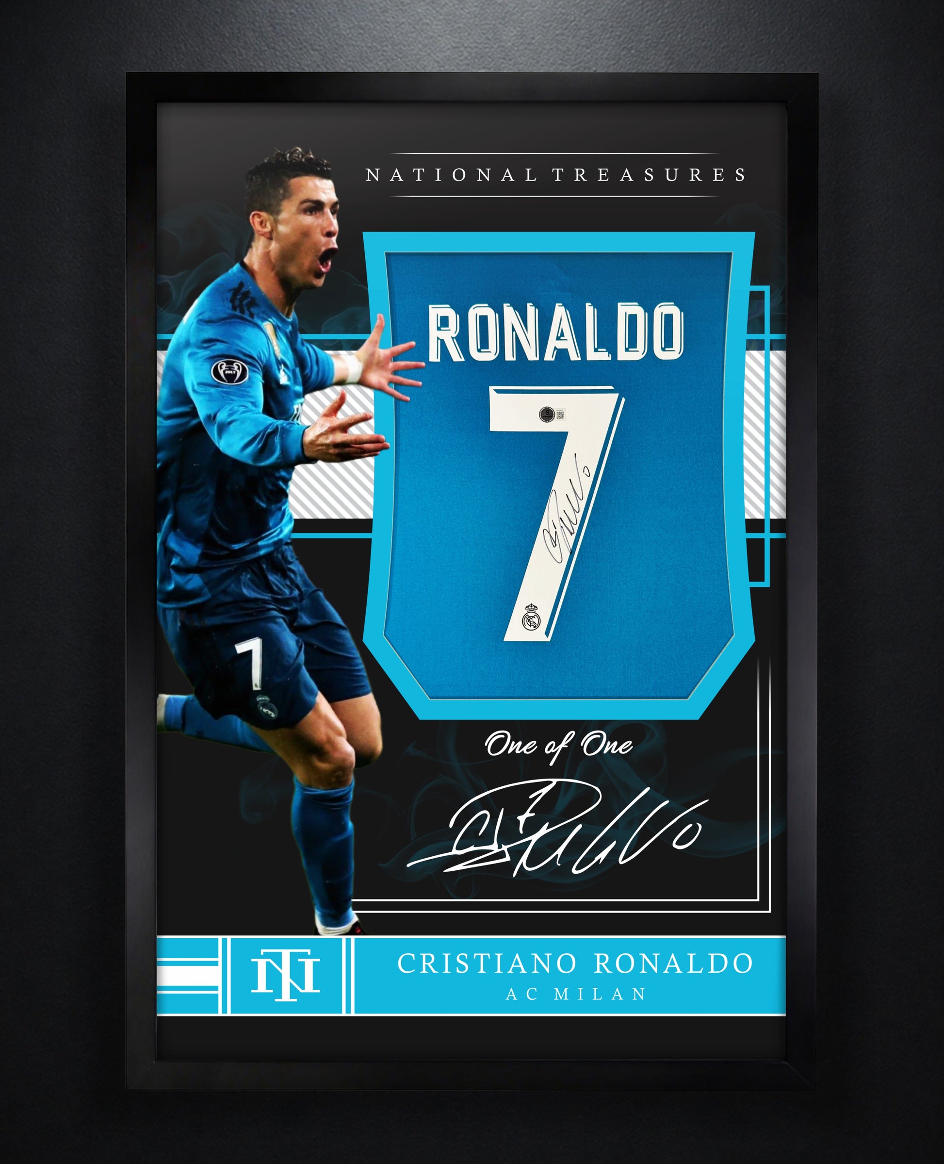 Cristiano Ronaldo Signed Real Madrid Adidas Jersey Framed Beckett LOA & COA - Photo of frame