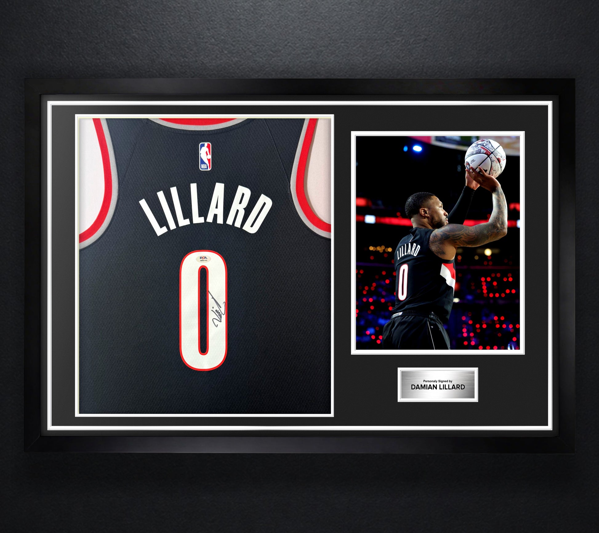 Damian Lillard Signed Portland Trail Blazers Nike Jersey Framed PSA COA - Photo of frame