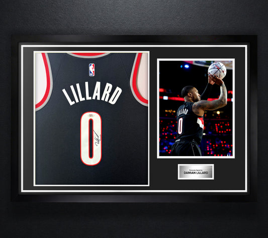 Damian Lillard Signed Portland Trail Blazers Nike Jersey Framed PSA COA - Photo of frame