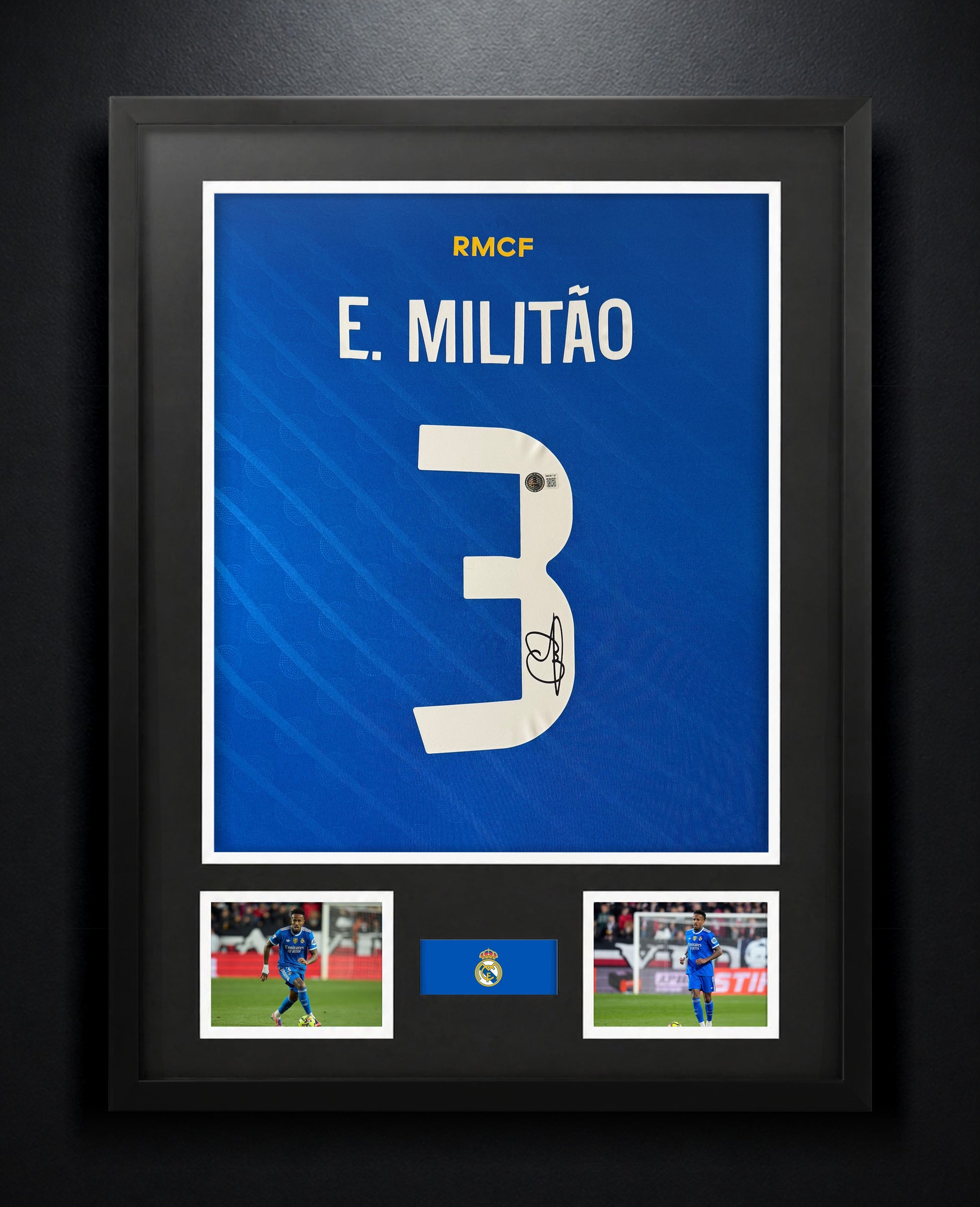 Eder Militao Signed Real Madrid Adidas Jersey Framed Beckett COA - Photo of frame