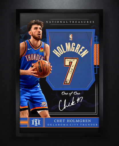 Chet Holmgren Signed Oklahoma City Thunder Nike Jersey Framed Beckett COA INSCRIBED - Photo of frame