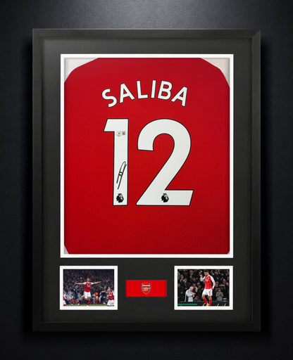 William Saliba Signed Arsenal Adidas Jersey Framed Beckett COA - Photo of frame