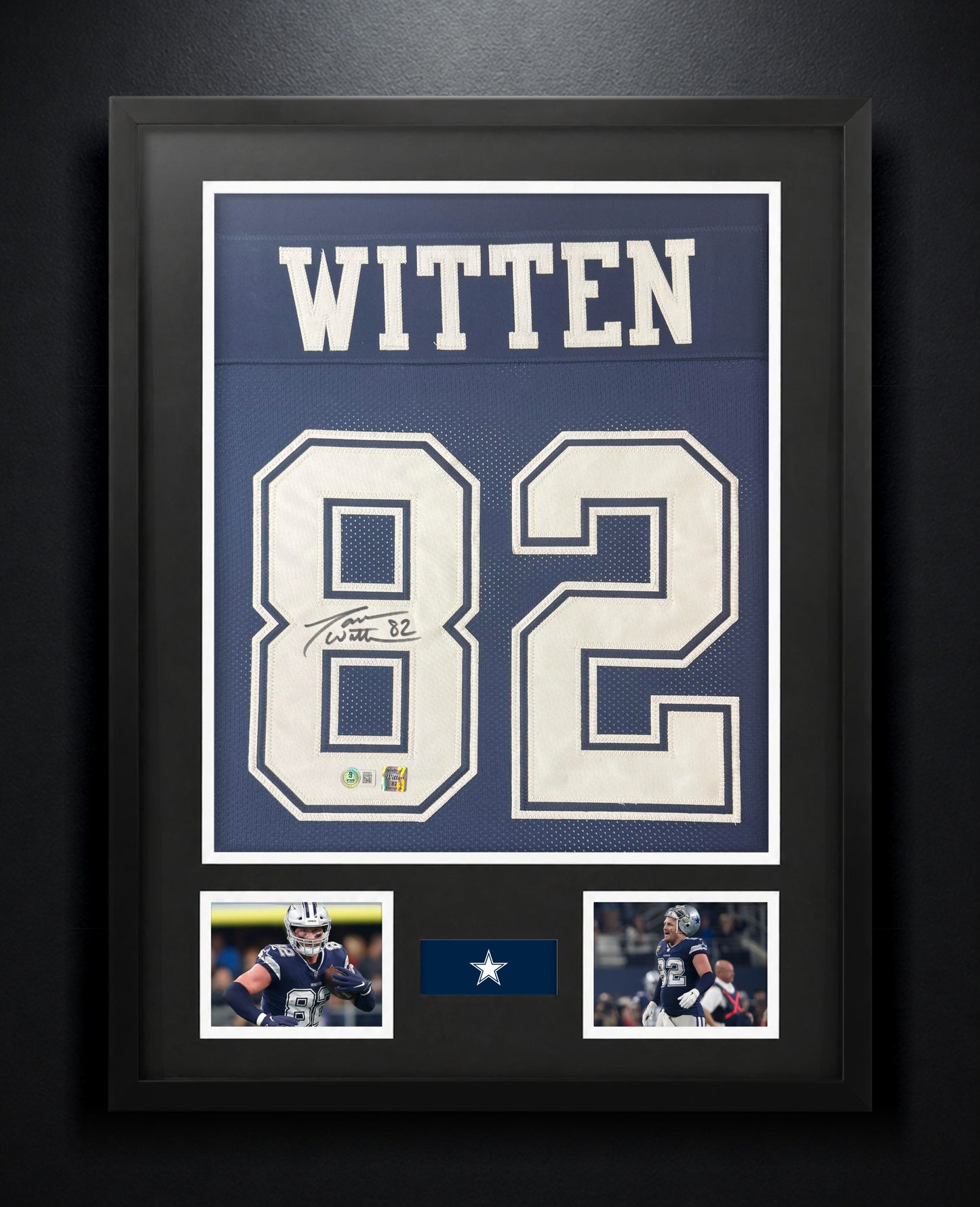 Jason Witten Signed Dallas Cowboys Jersey Framed Beckett & Witten Holograms COA - Photo of frame