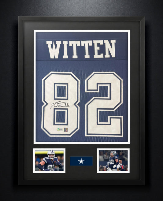 Jason Witten Signed Dallas Cowboys Jersey Framed Beckett & Witten Holograms COA - Photo of frame