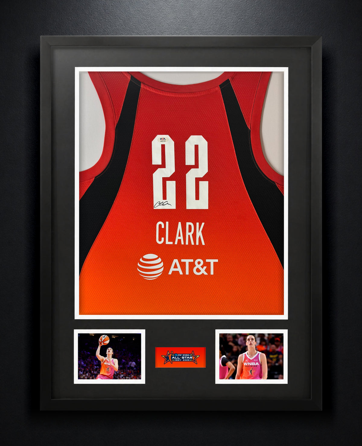 Caitlin Clark Signed WNBA All Star Nike Jersey Framed PSA LOA & COA - Photo of frame
