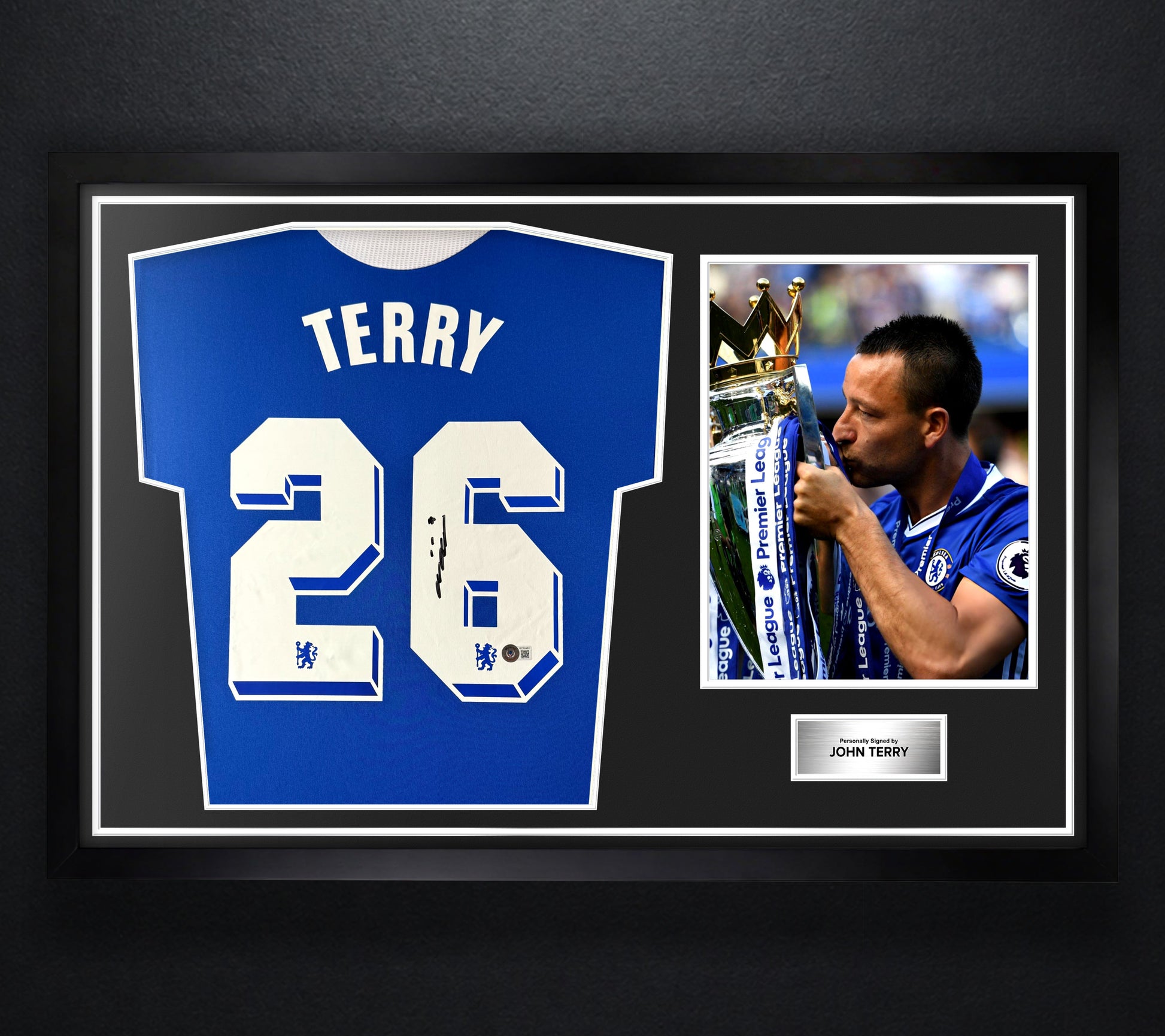 John Terry Signed Chelsea Jersey Framed Beckett COA - Photo of frame