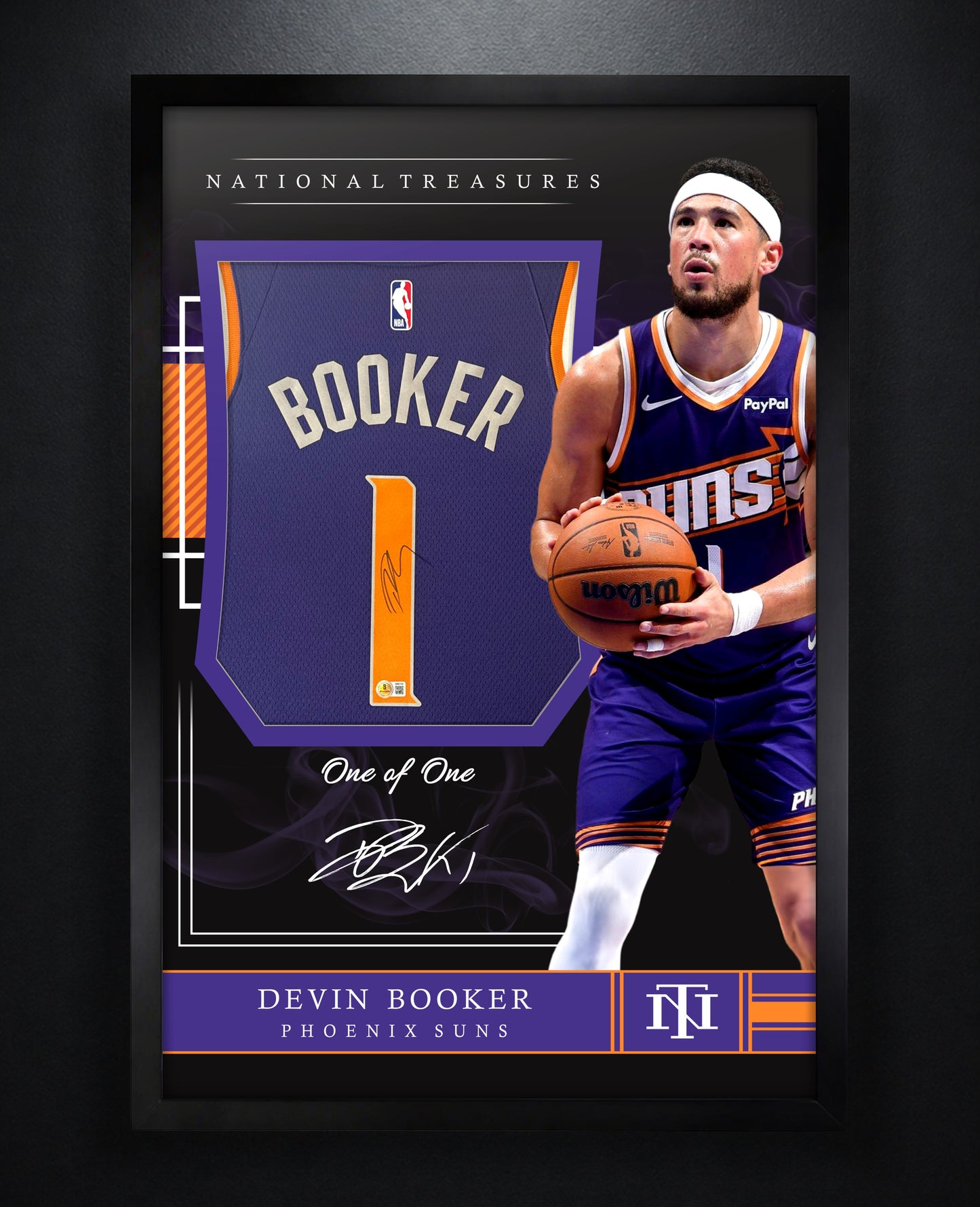 Devin Booker Signed Phoenix Suns Nike Jersey Framed Beckett COA + VIDEO PROOF - Photo of frame