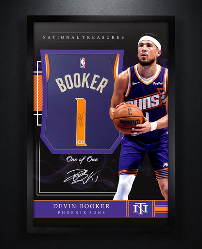 Devin Booker Signed Phoenix Suns Nike Jersey Framed Beckett COA + VIDEO PROOF - Photo of frame