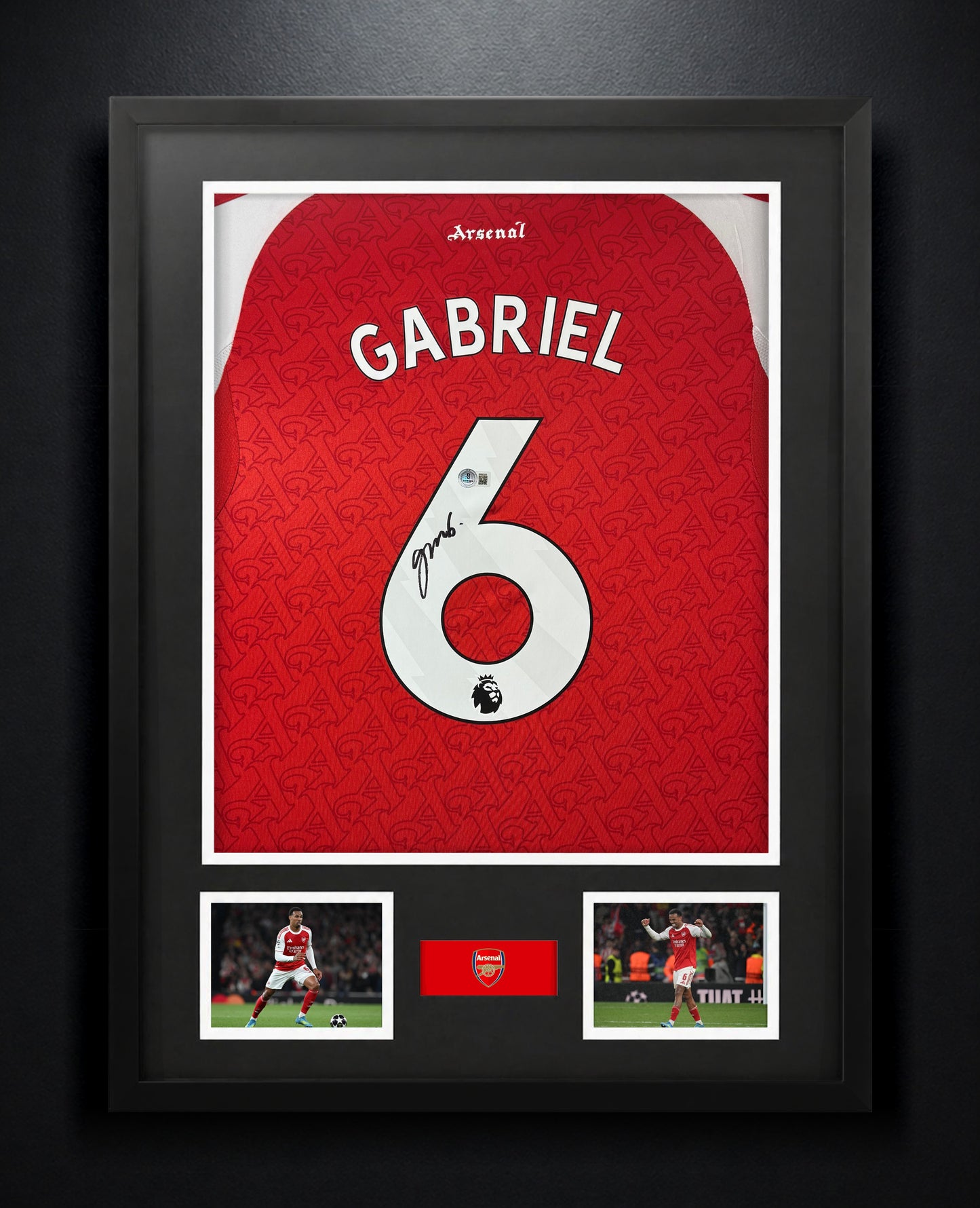 Gabriel Magalhães Signed Arsenal Adidas Jersey Framed Beckett COA - Photo of frame