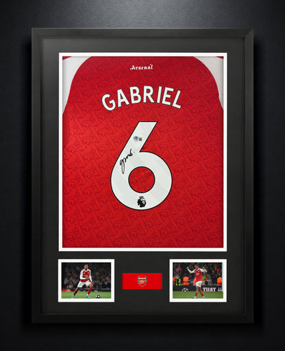 Gabriel Magalhães Signed Arsenal Adidas Jersey Framed Beckett COA - Photo of frame