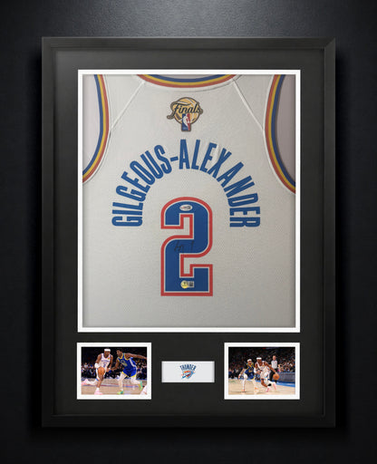 Shai Gilgeous-Alexander Signed Oklahoma City Thunder Nike Jersey Framed Beckett & JSA COA - Photo of frame
