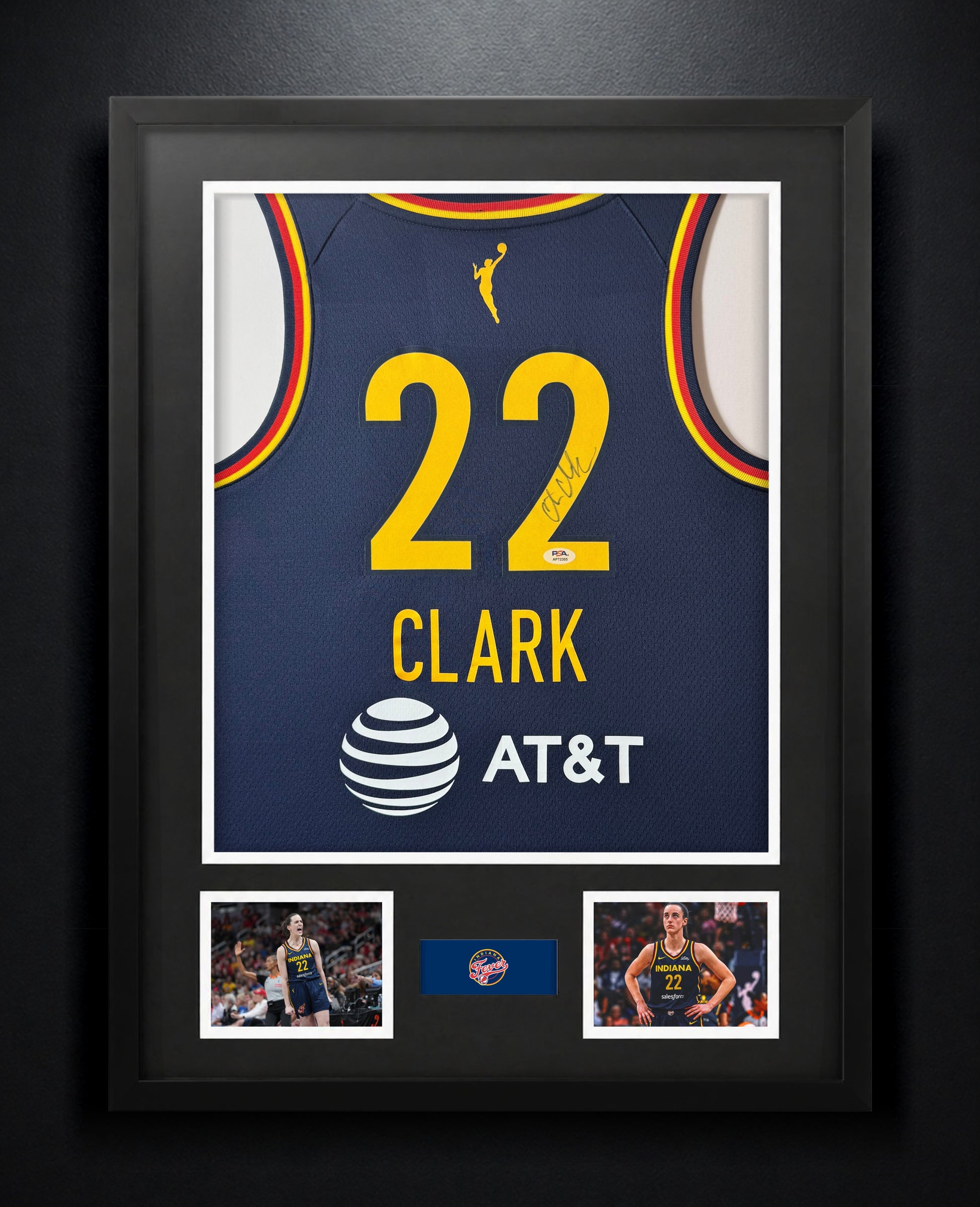 Caitlin Clark Signed Indiana Fever Nike Jersey Framed PSA COA - Photo of frame