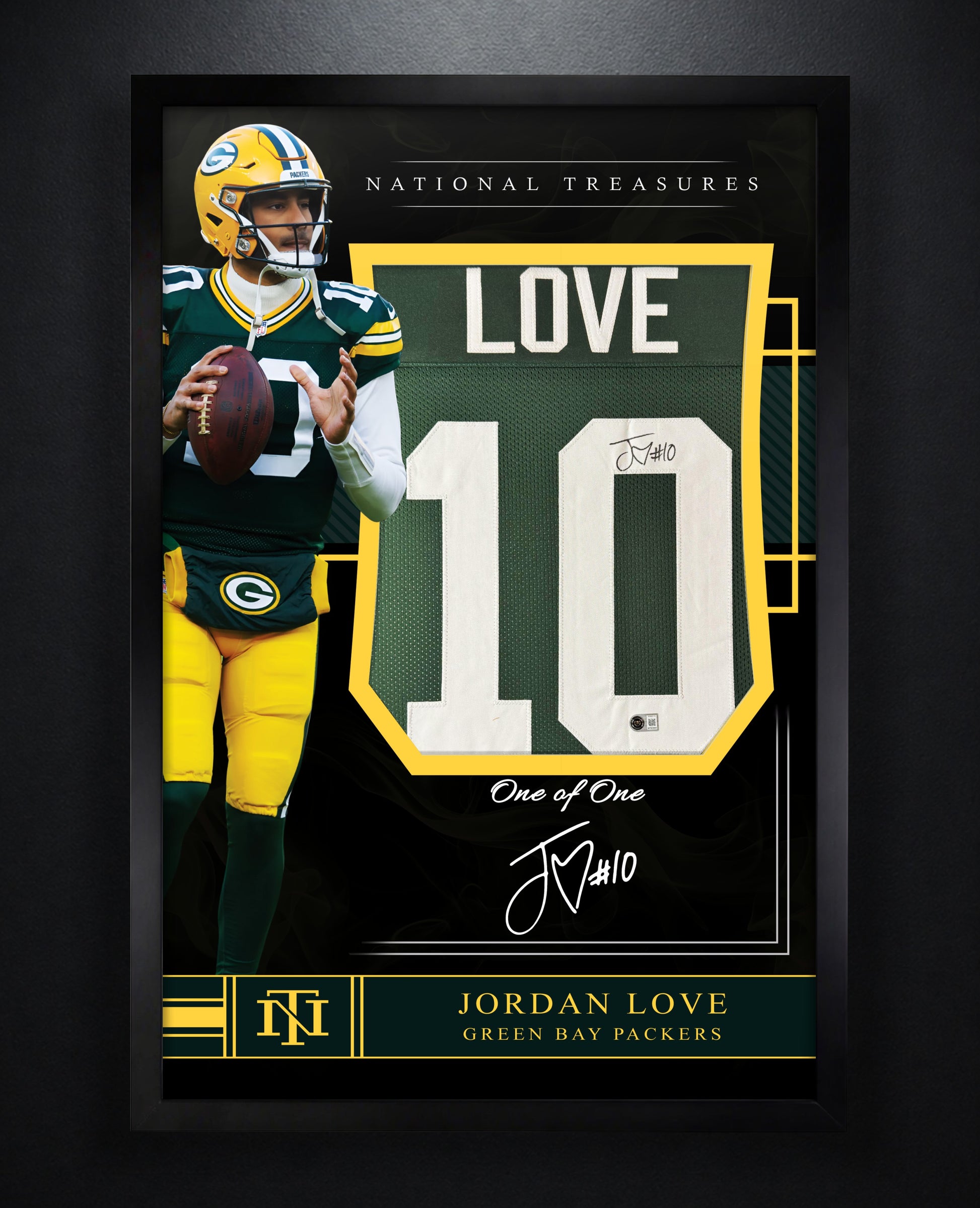 Jordan Love Signed Green Bay Packers Jersey Framed Beckett COA - Photo of frame