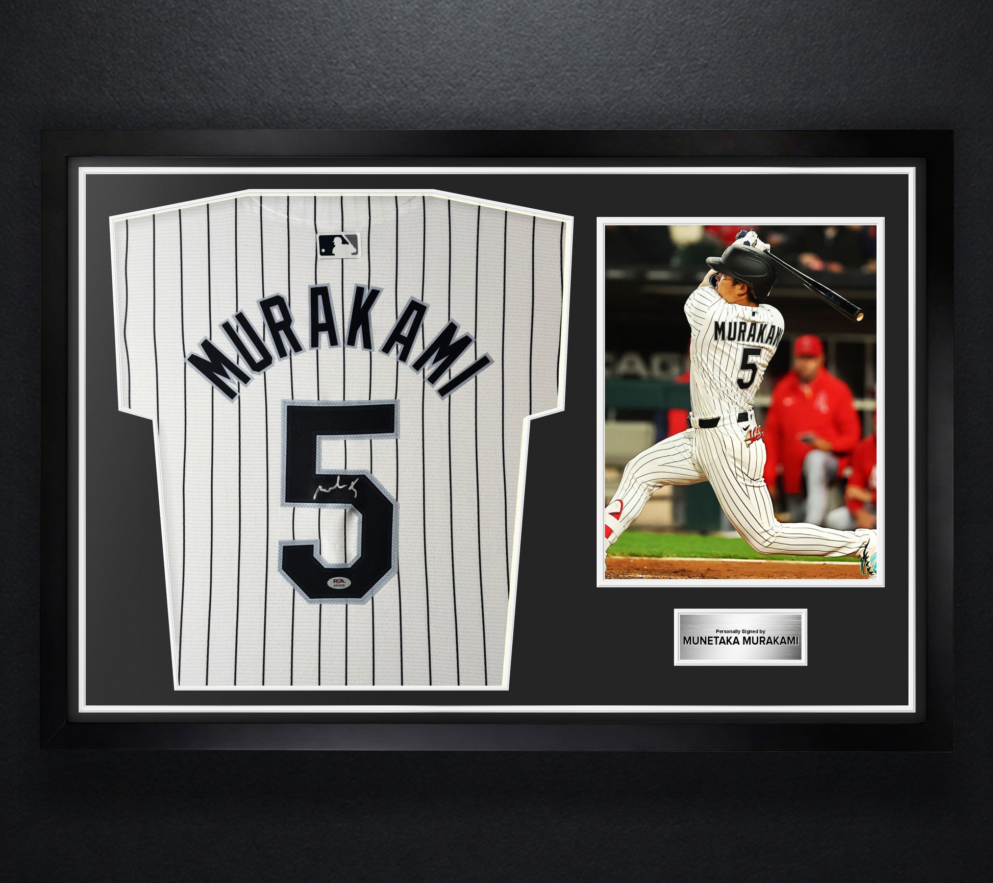 Munetaka Murakami Signed Chicago White Sox Nike Jersey Framed PSA COA - Photo of frame