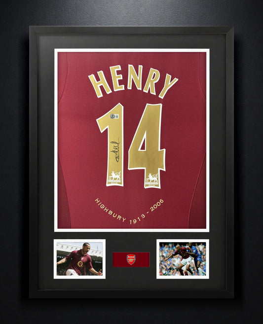 Thierry Henry Signed Arsenal Nike Jersey Framed Beckett COA - Photo of frame