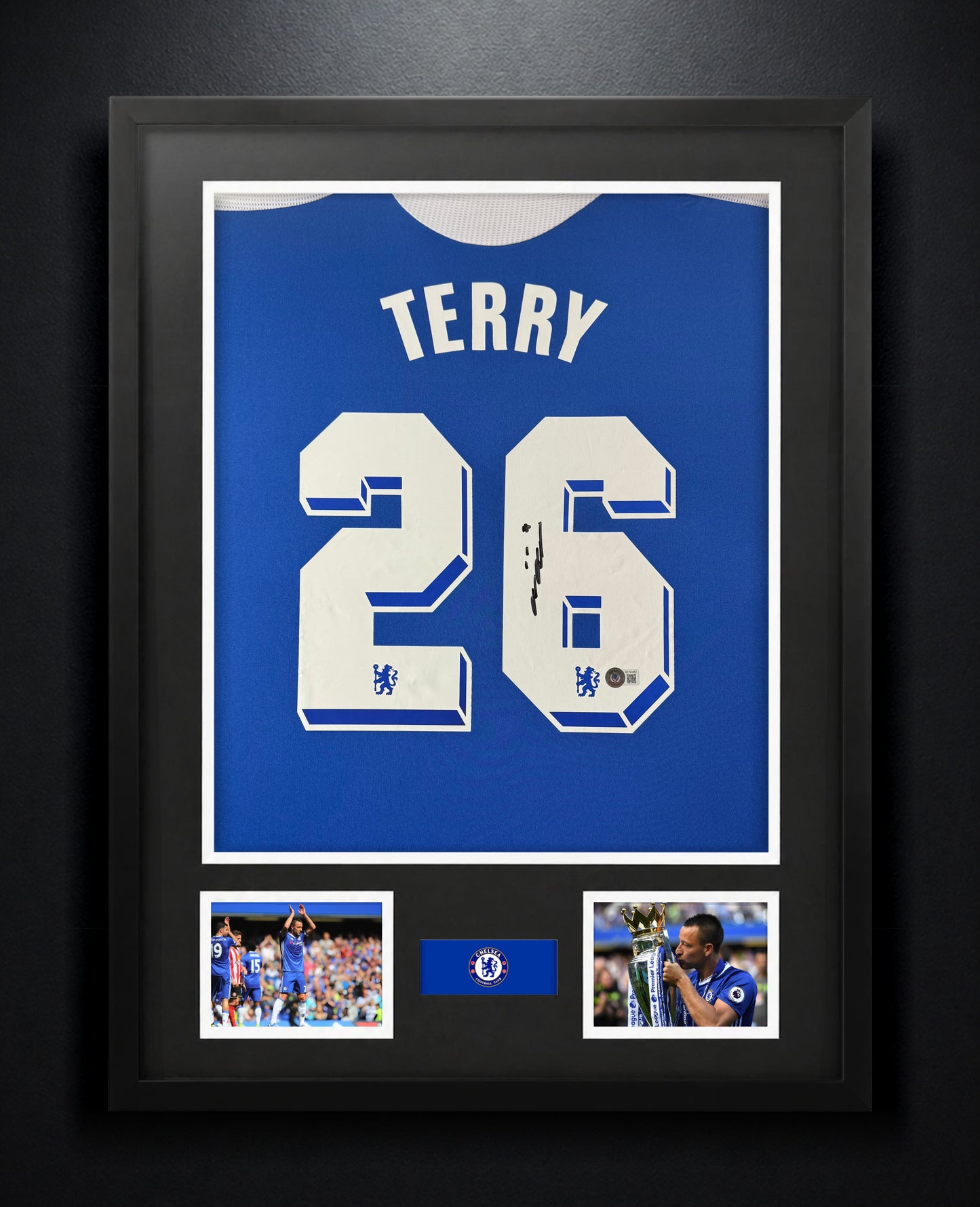 John Terry Signed Chelsea Jersey Framed Beckett COA - Photo of frame