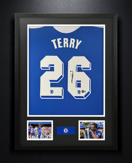 John Terry Signed Chelsea Jersey Framed Beckett COA - Photo of frame