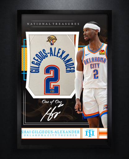 Shai Gilgeous-Alexander Signed Oklahoma City Thunder Nike Jersey Framed Beckett COA - Photo of frame