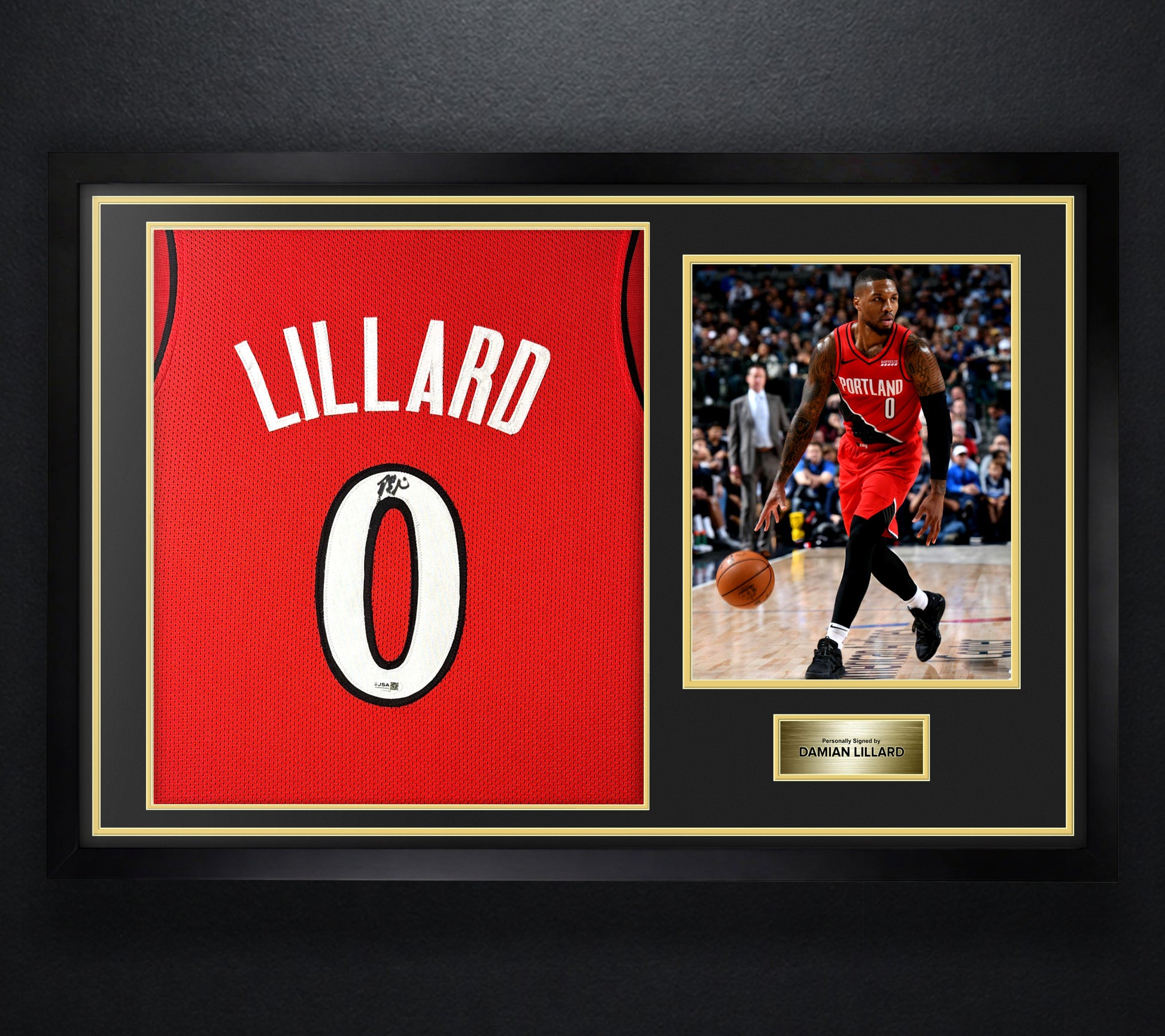 Damian Lillard Signed Portland Trail Blazers Jersey Framed JSA COA - Photo of frame