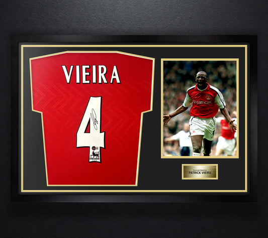Patrick Vieira Signed Arsenal Nike Jersey Framed Beckett COA - Photo of frame