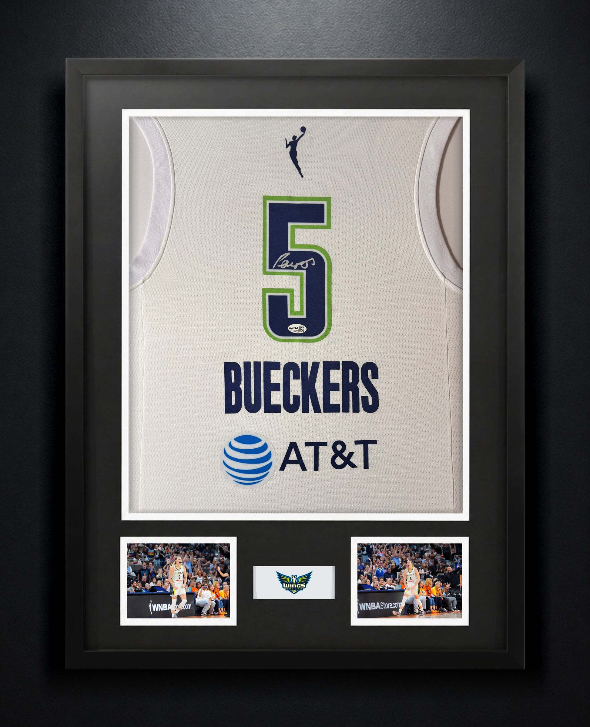 Paige Bueckers Signed Dallas Wings Nike Jersey Framed JSA COA - Photo of frame