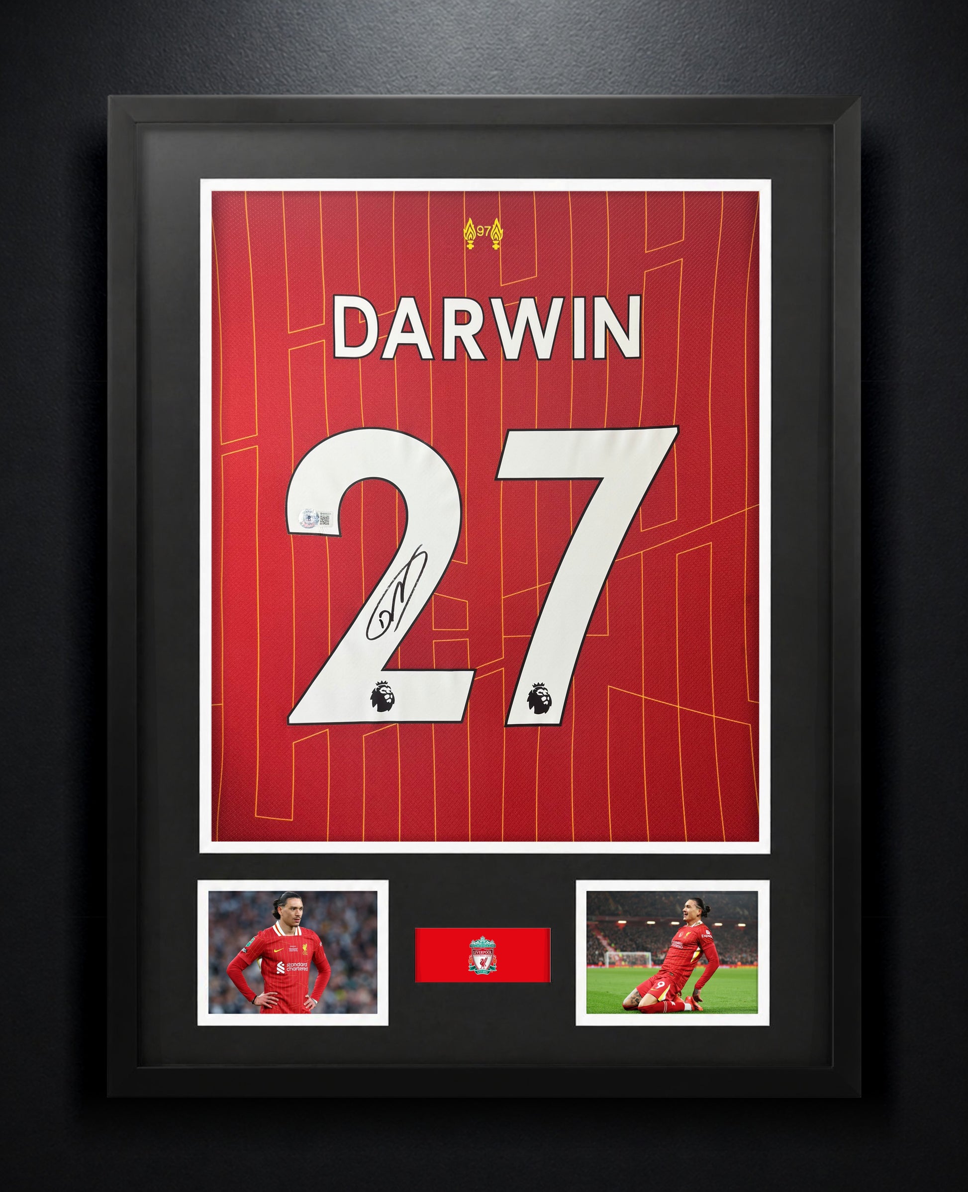 Darwin Nunez Signed Liverpool Nike Jersey Framed Beckett COA - Photo of frame