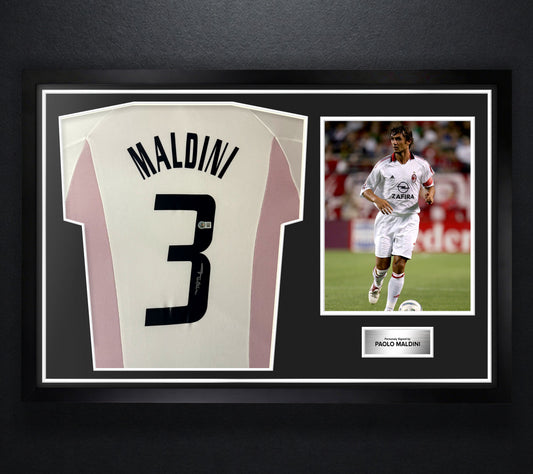 Paolo Maldini Signed AC Milan Adidas Jersey Framed Beckett COA - Photo of frame