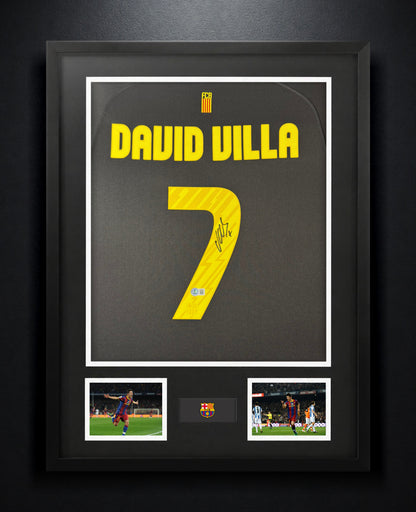 David Villa Signed FC Barcelona Nike Jersey Framed Beckett COA - Photo of frame