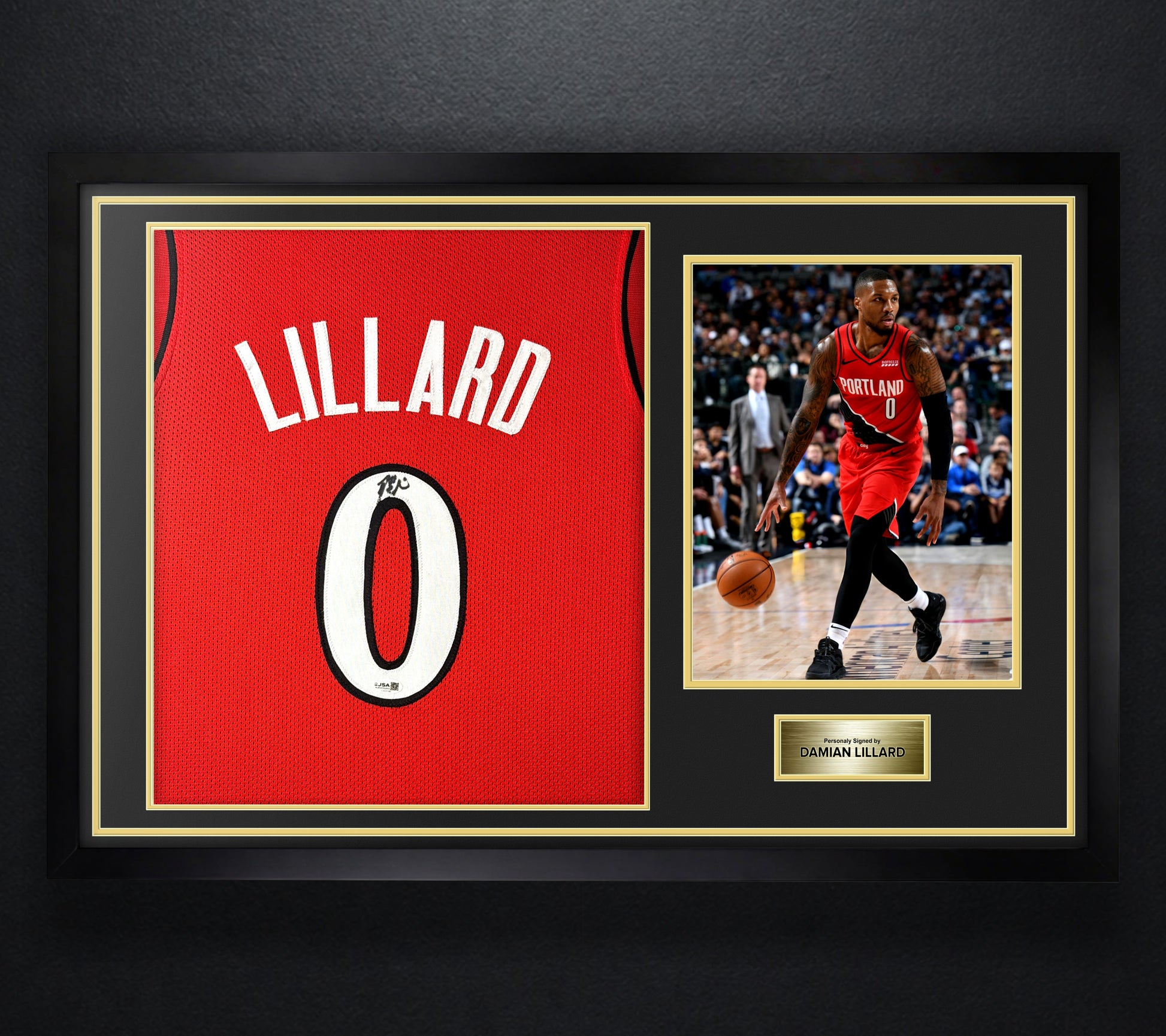 Damian Lillard Signed Portland Trail Blazers Jersey Framed JSA COA - Photo of frame