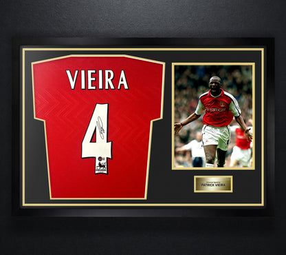 Patrick Vieira Signed Arsenal Nike Jersey Framed Beckett COA - Photo of frame