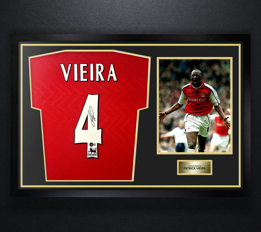 Patrick Vieira Signed Arsenal Nike Jersey Framed Beckett COA - Photo of frame