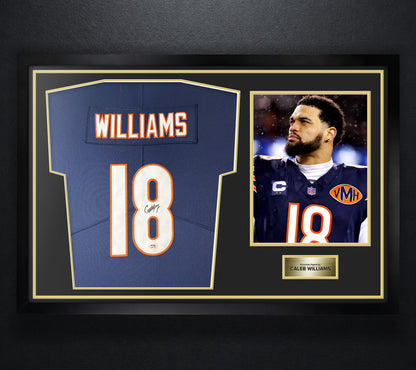 Caleb Williams Signed Chicago Bears Nike Jersey Framed PSA COA - Photo of frame