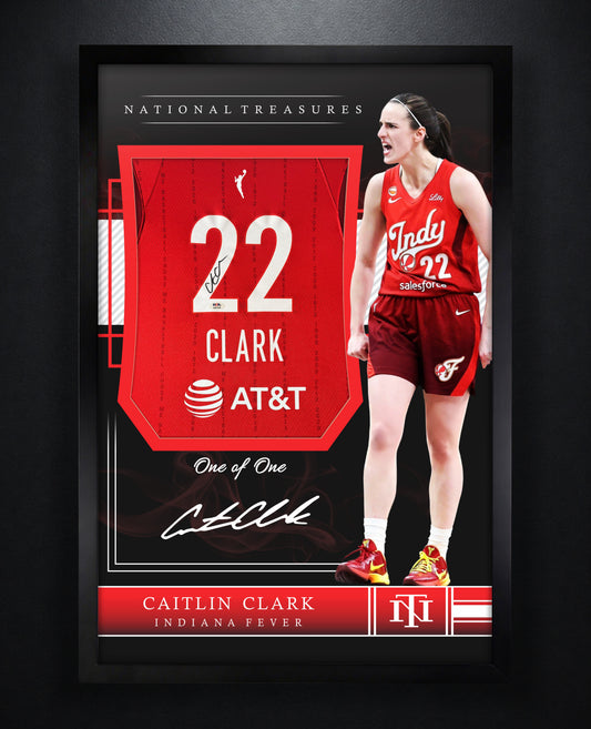 Caitlin Clark Signed Indiana Fever Nike Jersey Framed PSA COA - Photo of frame
