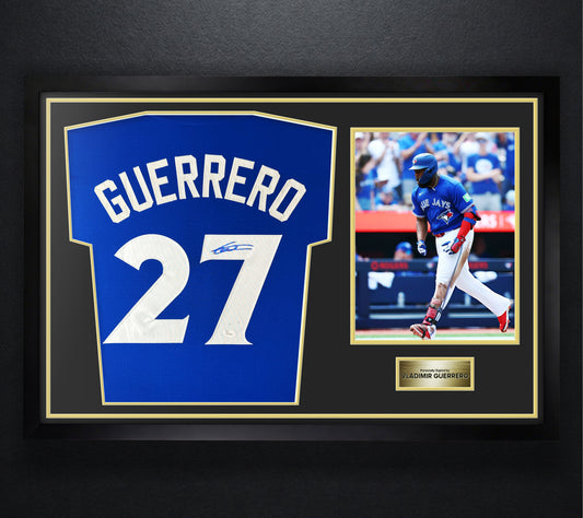 Vladimir Guerrero Signed Toronto Blue Jays Jersey Framed JSA COA - Photo of frame