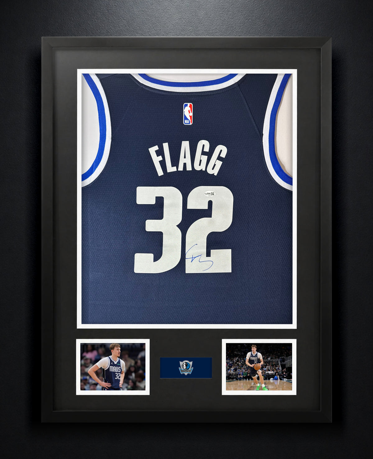 Cooper Flagg Signed Dallas Mavericks Nike Jersey Framed JSA COA - Photo of frame