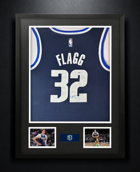 Cooper Flagg Signed Dallas Mavericks Nike Jersey Framed JSA COA - Photo of frame