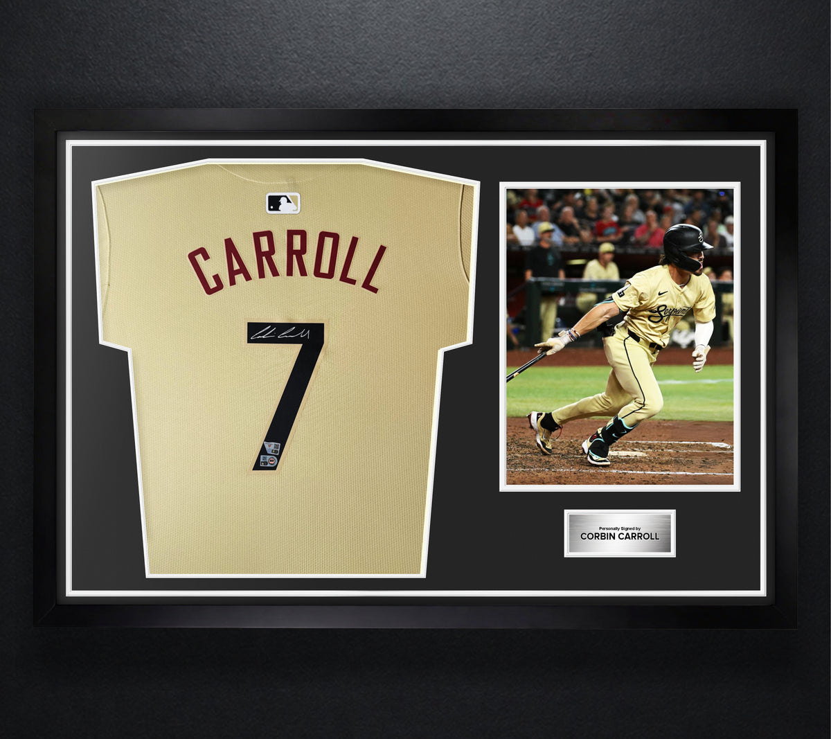 Corbin Carroll Signed Arizona Diamondbacks Nike Jersey Framed MLB & Fanatics COA - Photo of frame
