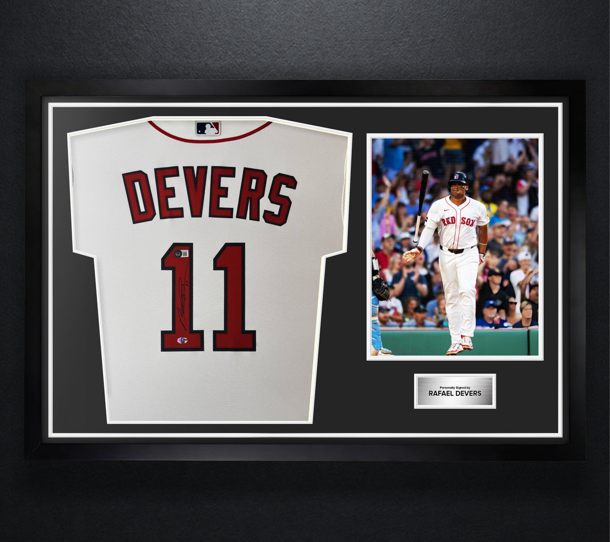 Rafael Devers Signed Boston Red Sox Jersey Framed Beckett COA - Photo of frame