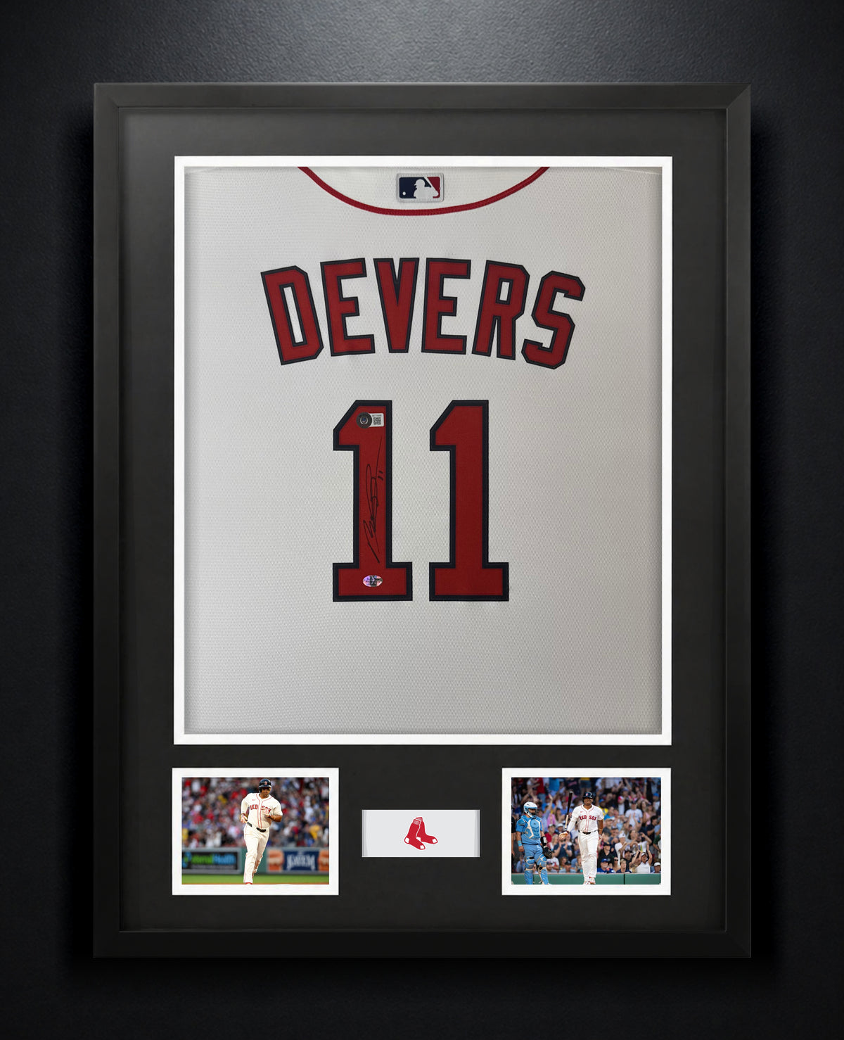 Rafael Devers Signed Boston Red Sox Jersey Framed Beckett COA - Photo of frame