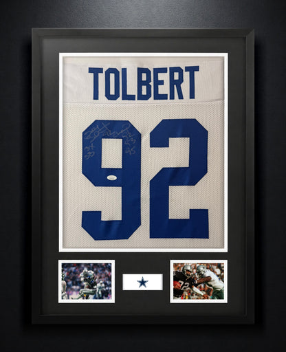 Tony Tolbert Signed Dallas Cowboys Jersey Framed JSA COA - Photo of frame
