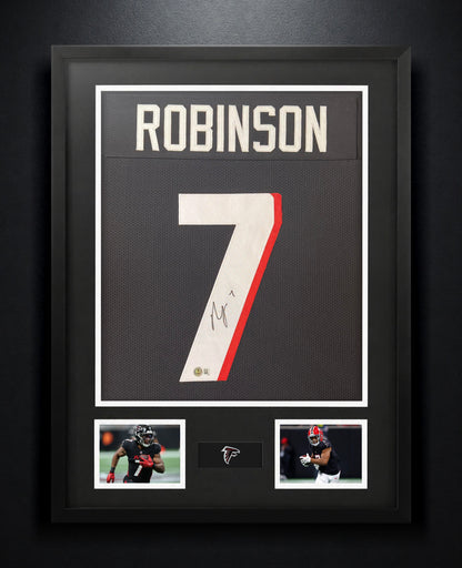 Bijan Robinson Signed Atlanta Falcons Jersey Framed Beckett COA - Photo of frame