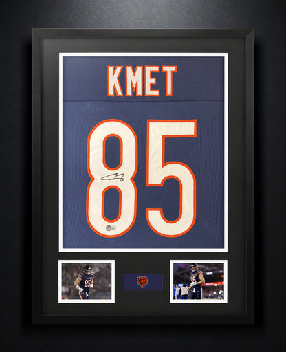 Cole Kmet Signed Chicago Bears Jersey Framed Beckett COA - Photo of frame