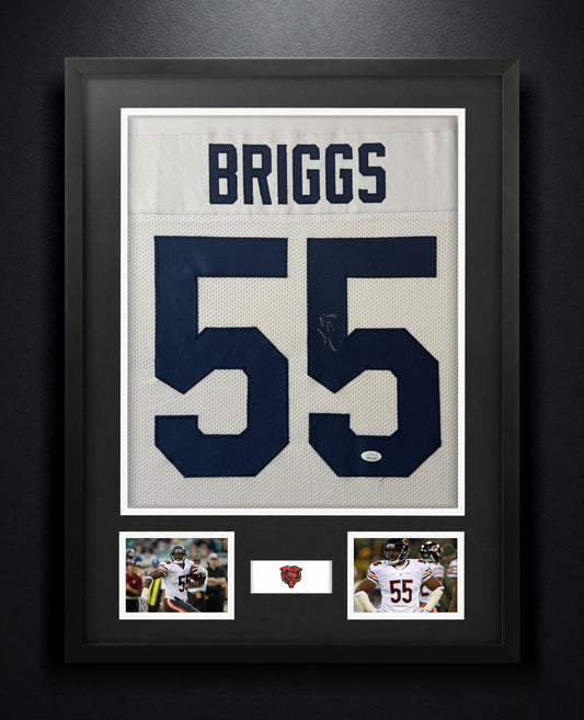 Lance Briggs Signed Chicago Bears Jersey Framed JSA COA - Photo of frame