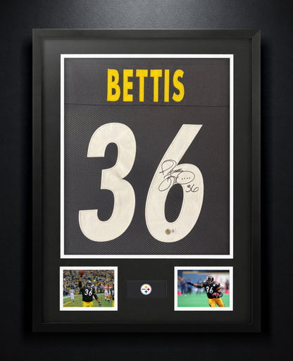 Jerome Bettis Signed Pittsburgh Steelers Jersey Framed Beckett COA - Photo of frame