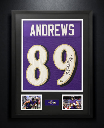 Mark Andrews Signed Baltimore Ravens Jersey Framed Beckett COA - Photo of frame