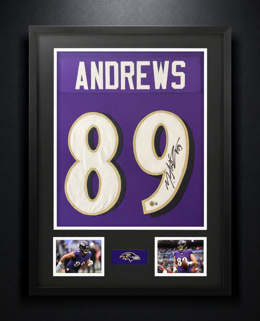 Mark Andrews Signed Baltimore Ravens Jersey Framed Beckett COA - Photo of frame