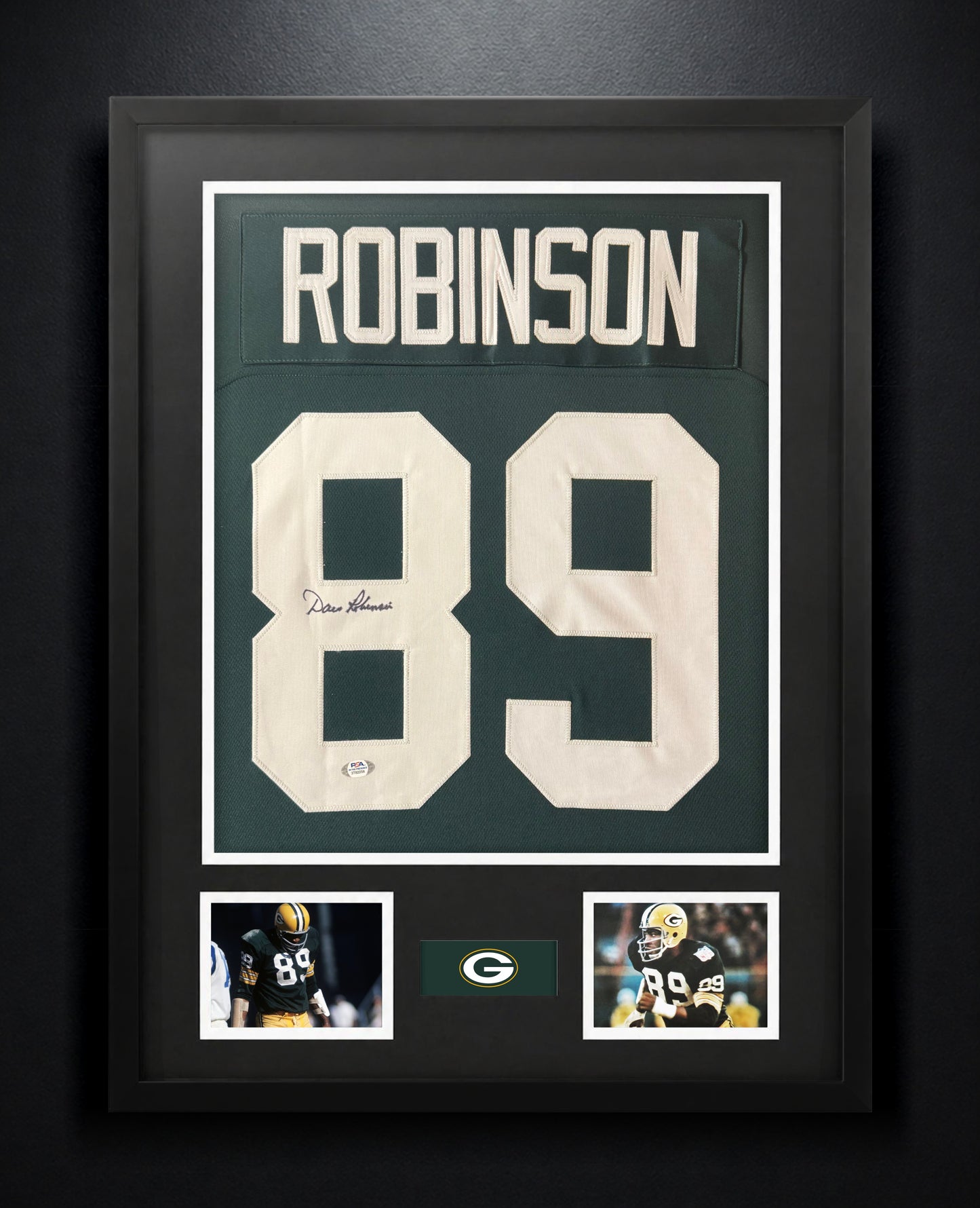 Dave Robinson Signed Green Bay Packers Jersey Framed PSA COA - Photo of frame