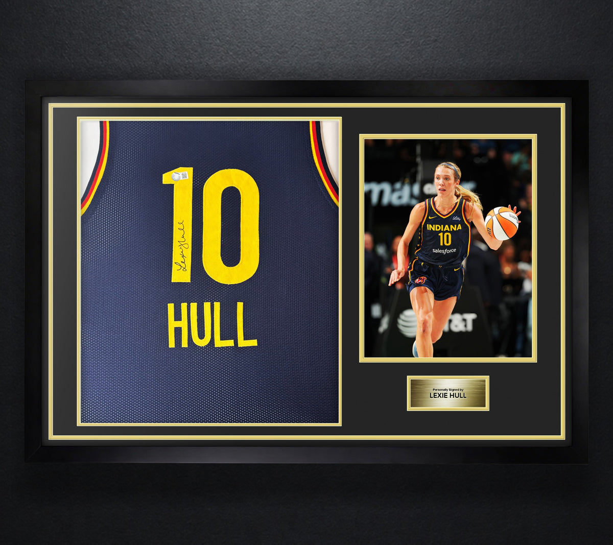 Lexie Hull Signed Indiana Fever Jersey Framed Schwartz COA - Photo of frame