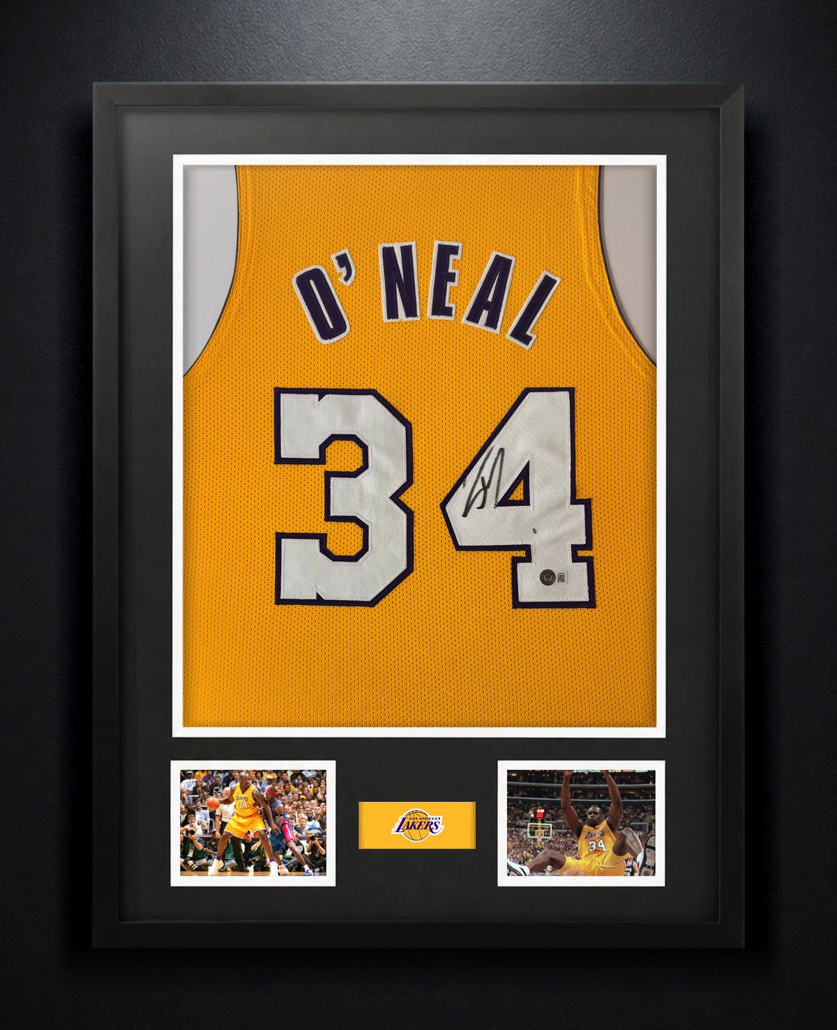Shaquille O'Neal Signed Los Angeles Lakers Jersey Framed Beckett COA - Photo of frame
